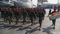 Perayaan HUT ini digelar di Markas Komando Lintas Laut Militer (Kolinlamil), Jakarta Utara, Senin (1/7/2019).