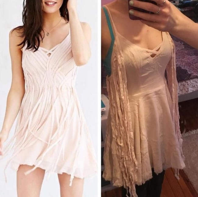 Nah ini yang biasa terjadi saat belanja onlie: model baju yang tidak sesuai ekspetasi. Foto: Istimewa