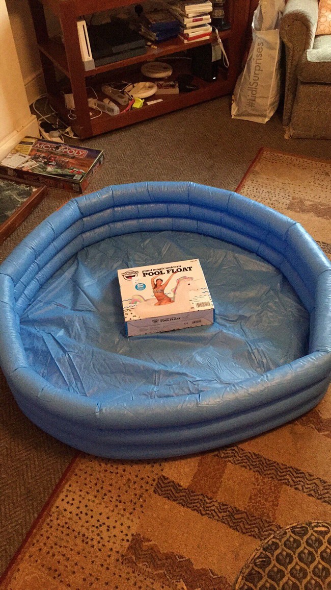 Gagal sudah keinginan liburan di pantai dan eksis foto bersama dengan Unicorn Float. Foto: Twitter