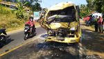 Begini Kondisi Truk dan Bus yang Adu Banteng di Ciamis