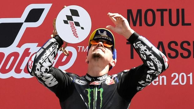 Maverick Vinales sukses jadi juara di MotoGP Belanda.