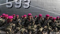 Ye-yel prajurit TNI AL menggema di lokasi perayaan HUT Kolinlamil.