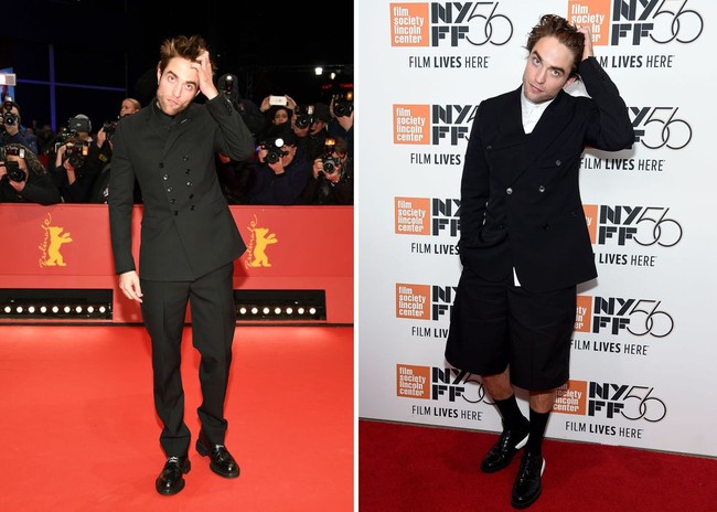 Entah karena merasa canggung di depan fotografer, Robert Pattinson sering kali tertangkap kamera memainkan rambutnya ketika dipotret. Foto: Getty Images