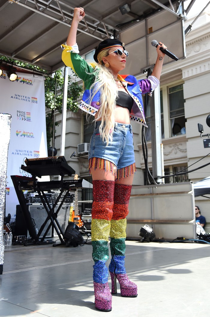 Lady Gaga NEW YORK, NEW YORK - JUNE 28: Lady Gaga speaks onstage during Pride Live's 2019 Stonewall Day on June 28, 2019 in New York City. (Photo by Jamie McCarthy/Getty Images for Pride Live)
