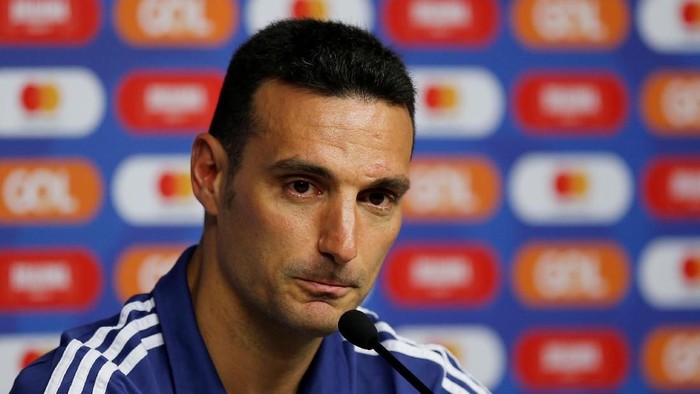 Soccer Football - Copa America - Argentina Press Conference - Mineirao Stadium, Belo Horizonte, Brazil - July 1, 2019               Argentina coach Lionel Scaloni during press conference   REUTERS/Luisa Gonzalez