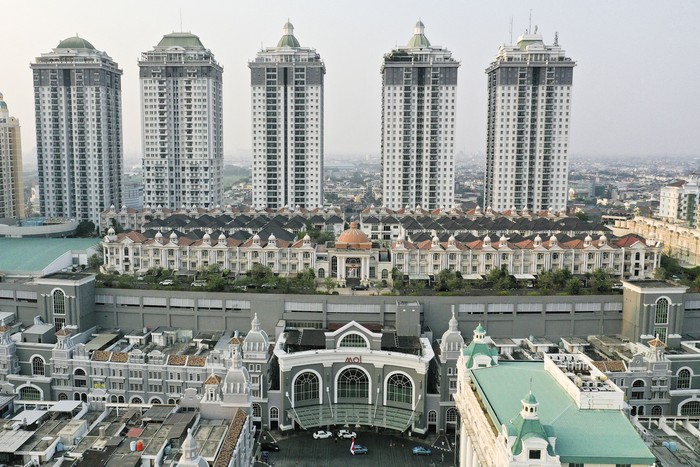 Foto aerial suasana perumahan 