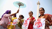 Begini suasana kampanye kebaya yang dilakukan sejumlah perempuan yang tergabung dalam Komunitas Berkebaya Indonesia.