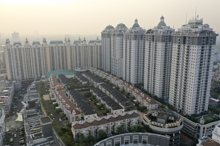 Foto aerial suasana perumahan 