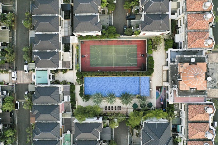 Foto aerial suasana perumahan 