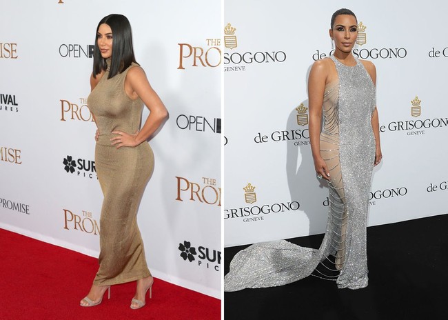 Satu kaki maju ke depan, cara Kim Kardashian mendapatkan gaya terbaik saat bergaya di depan kamera. Foto: Getty Images