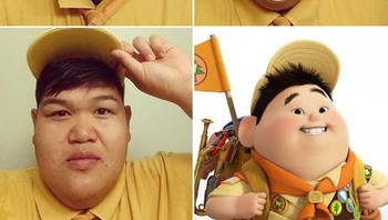 Makeup agar mirip Russell di film UP. Foto: mdig.com.br