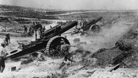 Meriam ini bernama Artileri Baterai Siege ke-39. Meriam ini pun digunakan saat pertempuran Somme di Prancis. Hulton Archive/Getty Images