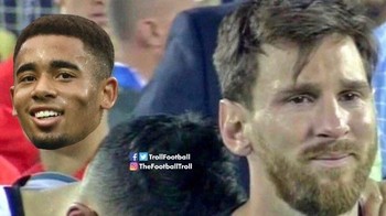 Selain itu, satu golnya juga membuat Gabriel Jesus berperan besar dalam membuat Messi harus tertunduk lesu. : Istimewa