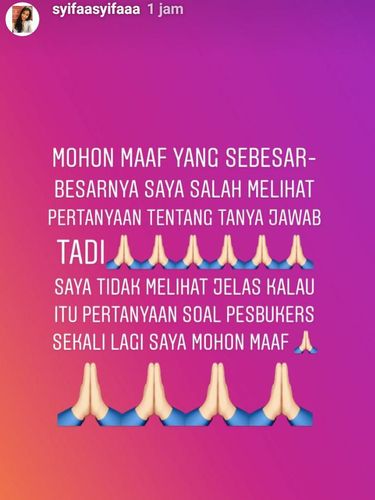 Sebut Alasan Ayu Keluar dari Pesbukers, Kini Syifa Ngaku Salah Baca