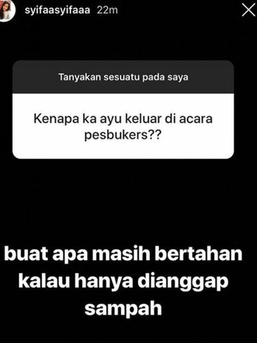 Sebut Alasan Ayu Keluar dari Pesbukers, Kini Syifa Ngaku Salah Baca