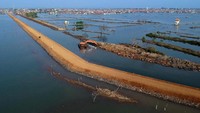 Proyek tanggul untuk mengatasi banjir rob itu ditargetkan rampung akhir 2019.