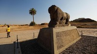 Di kota kuno ini berada salah satu keajaiban dunia di zaman kuno, yaitu taman gantung  yang juga dikenal dengan nama Menara Babel. Thaier Al-Sudani/Reuters.