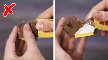 Pernah kesulitan saat ingin mengambil satu bagian saja dari coklat Toblerone? Ini caranya. (Foto: Via Brightside)