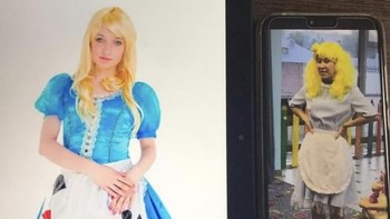 Maksudnya sih beli kostum itu biar seperti jadi seperti Disney Princess. Tapi barang yang diterima, dan dipakai, jauh berbeda.  (Foto: Reddit via Brightside)