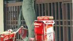 8 Meme Kocak Biawak Panjat Pagar, Jadi Tukang Sayur hingga Antar Galon Air