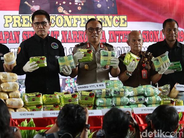Penampakan 177,5 Kg Sabu yang Dimusnahkan Polri