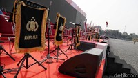 Acara HUT Bhayangkara ke-73 yang mengambil tema Dengan Semangat Prometer dan Pengabdian Polri untuk Masyarakat, Bangsa, dan Negara.