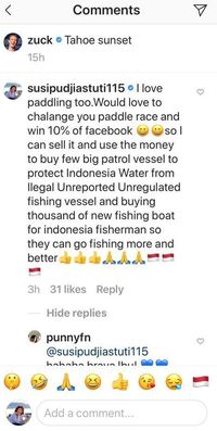 komentar susi di instagram zuck