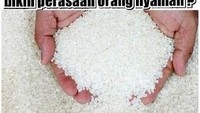 Ternyata ada beras yang bikin nyaman lho. Tapi meskipun nyaman, beras yang ini seperti sedang PHP ya. Foto: istimewa