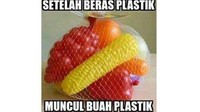 Setelah beras plastik, kini muncul buah plastik. Waduh ini sih mainan anak-anak. Foto: istimewa