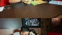 Ciye! Makan sepiring berdua. Makan masakan Medan bersama suami, tulis Rey Utami. Foto: Instagram reyutami