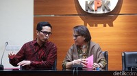 Wakil Ketua KPK Basaria Pandjaitan menggelar jumpa pers terkait penetapan tersangka Nurdin Basirun dengan didampingi juru bicara KPK Febri Diansyah.