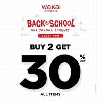 Penawaran menarik diberikan oleh Wakai. Brand asal Jepang tersebut memberikan diskon 30% semua item untuk pembelian dua sepatu hingga 21 Juli. Foto: Twitter