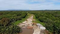 Jembatan cable stayed pertama WIKA di luar negeri ini akan menghubungkan kota Limbang menuju ke Brunei Darussalam. Pool/PT Wijaya Karya (Persero) Tbk.