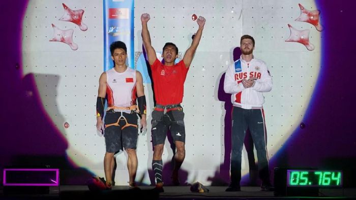 Alfian M. Fajri menjuarai Piala Dunia IFSC di Chamonix, Prancis. (Foto: dok. FTPI) Alfian M. Fajri menjuarai Piala Dunia IFSC di Chamonix, Prancis. (Foto: dok. FTPI)
