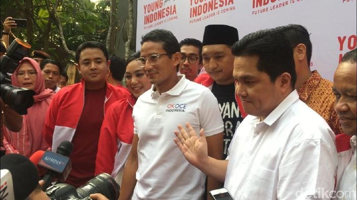 Sandiaga Uno, Erick Thohir/Foto: Farih/detikcom Sandiaga Uno, Erick Thohir/Foto: Farih/detikcom