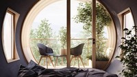 Dibangun dengan kayu dan interior berlapis kain, dia meniru bentuk pohon. Percht/Inhabitat.