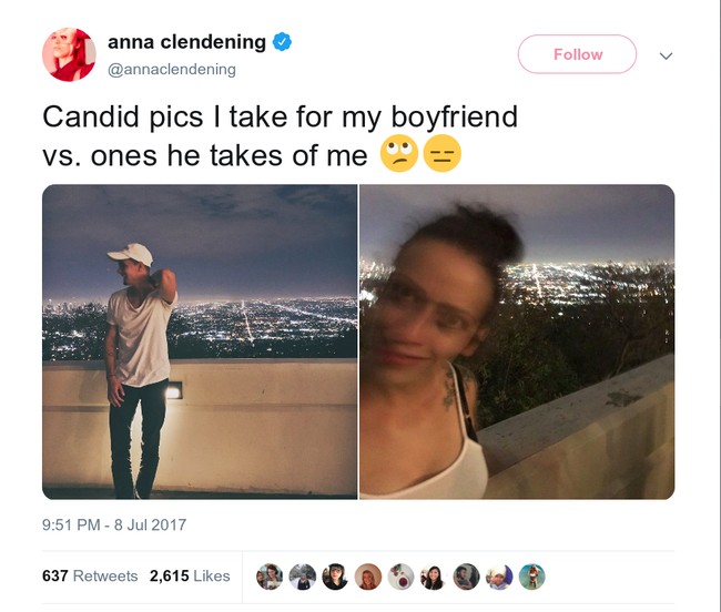 Banyak pria juga kurang mahir dalam hal mengambil foto secara candid. Wanita ini mengalami kenyataan pahit tersebut.  Foto: Twitter/Facebook