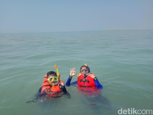 Siapa sangka, di bawah perairan Karawang yang airnya tidak terlalu jernih, tersimpan gugusan terumbu karang. Ada beberapa spot snorkeling potensial yang ditemukan. (Luthfiana/detikcom) Siapa sangka, di bawah perairan Karawang yang airnya tidak terlalu jernih, tersimpan gugusan terumbu karang. Ada beberapa spot snorkeling potensial yang ditemukan. (Luthfiana/detikcom)