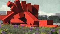 Ini adalah kantor pemasaran untuk kompleks yang baru dalam tahap perencanaan. Istimewa/Inhabitat.