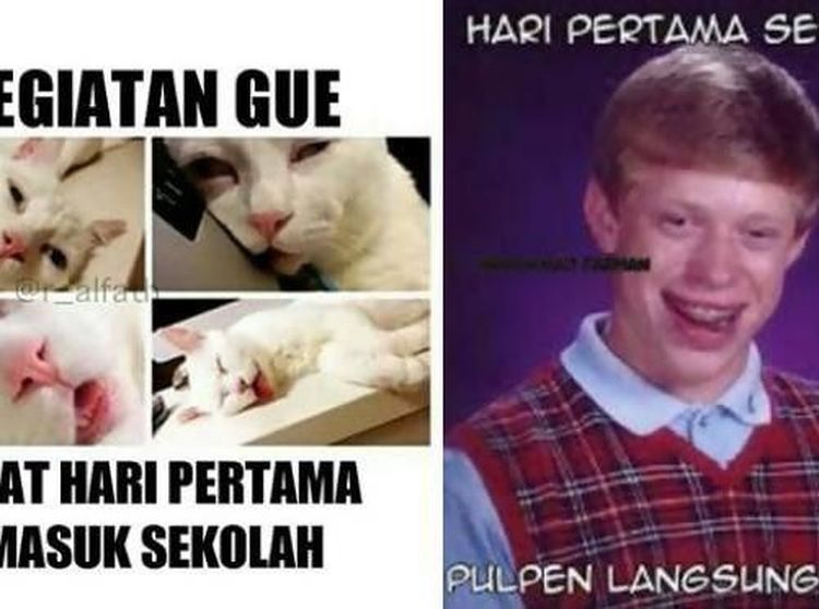 Sambutan Meme Lucu di Hari Pertama Sekolah