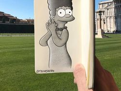 Keren! Ketika Gambar Sketsa Disatukan dengan Objek Nyata