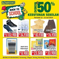 Hingga hari ini, Hypermart juga masih menawarkan program potongan harga Back To School. Sejumlah keperluan sekolah, mulai dari seragam, pulpen, hingga sepatu didiskon 30%. Foto: Twitter