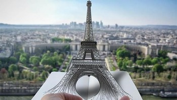 Maka jadilah karya seperti Menara Eifel ini. Foto: instagram.com/citylivesketch/
