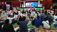 Para calhaj mengikuti manasik haji di Jakarta, Senin (15/7/2019). 