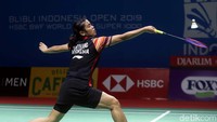 Tunggal putri Indonesia, Gregoria Mariska Tunjung, sukses menumbangkan tunggal putri Thailand, Pornpawe Chochuwong, di babak pertama Indonesia Open 2019, Selasa (16/7/2019).
