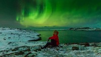 Aurora di Norwegia, fenomena astronomi yang dikunjungi para pengunjung untuk melihat keindahan fenomena tersebut pada malam hari. Anton Petrus/Getty Images.