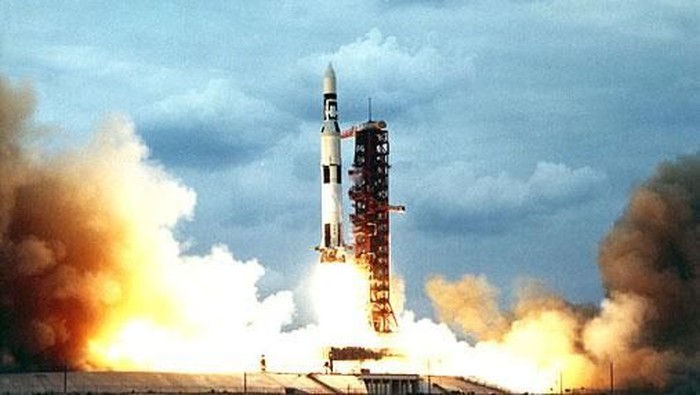 Peluncuran terakhir roket Saturn V pada 1973. Foto: NASA Peluncuran terakhir roket Saturn V pada 1973. Foto: NASA