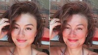 Agnez Mo belum lama ini mengunggah wajahnya yang tampak tua di dunia maya. Ternyata itu adalah sebuah filter baru di aplikasi FaceApp. Foto: Instagram Agnez Mo