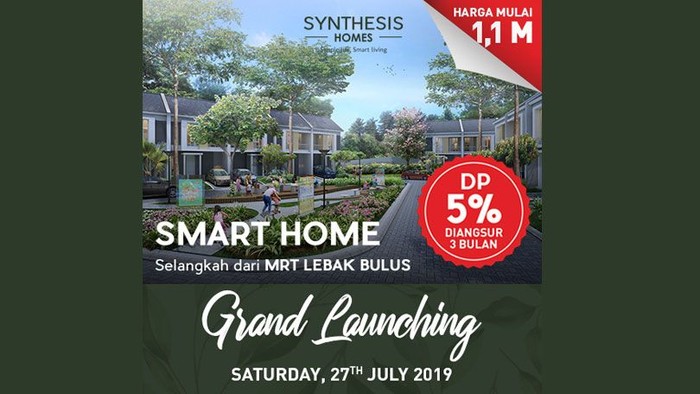 Smart Home 2 Lantai Dekat MRT Lebak Bulus, DP 5 Persen Saja!