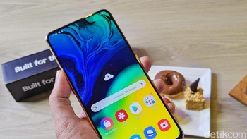 Galaxy A80 diperkenalkan pertama kali di Bangkok pada April lalu. Foto: Adi Fida Rahman/detikINET